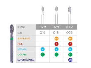 3D Dental Egg Diamond Bur Coarse, 379-016C 10/Pk