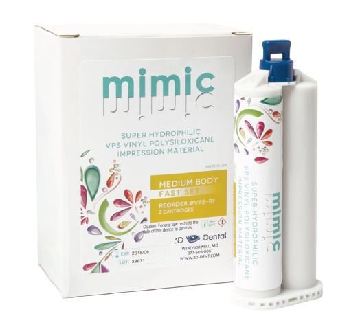 Mimic 3D Dental VPS Impression Material 2/Pk Heavy Body Fast Set