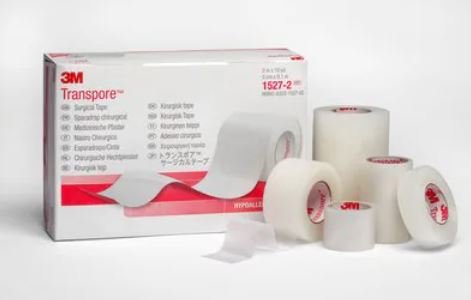 3M Transpore Surgical Tape - Surgical Tape , 1" x 10 yds , Transparent , 12 rl/bx