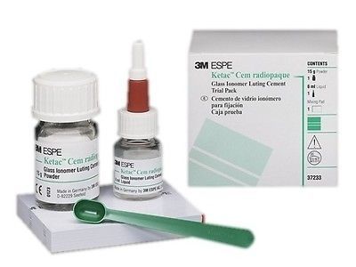 Ketac-Cem Intro Pack - Glass Ionomer Luting Cement, 12 mL Liquid, 33gm, Mixing pad
