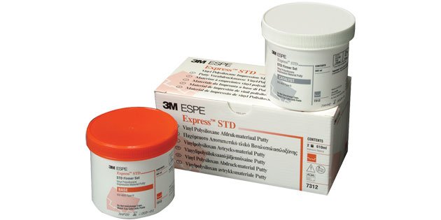 3M ESPE Express STD putty package - 1 x 305ml base (orange), 1 x 305ml catalyst (white)