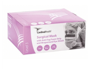 Cardinal Health Duckbill Surgical Mask with Anti-Fog Foam and Eye Shield - ASTM Level 3