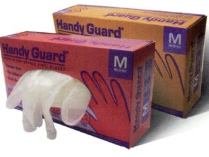 Handy Guard Powder Free (PF) Clear Vinyl Gloves SMALL- 100/Box