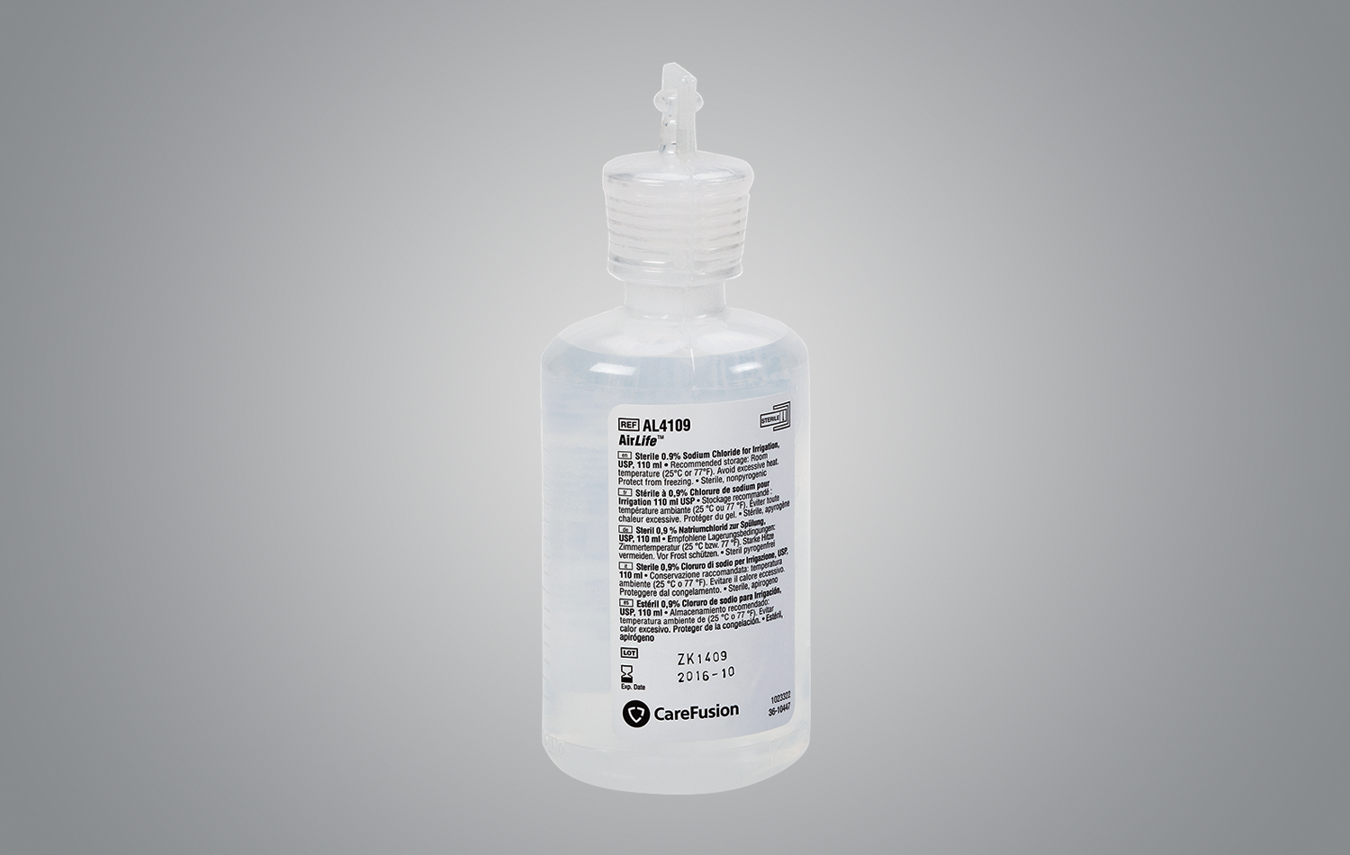 CareFusion 0.9% Sodium Chloride Irrigation USP in 110ml Bottle w/ Dual Top ( Saline ) AirLife