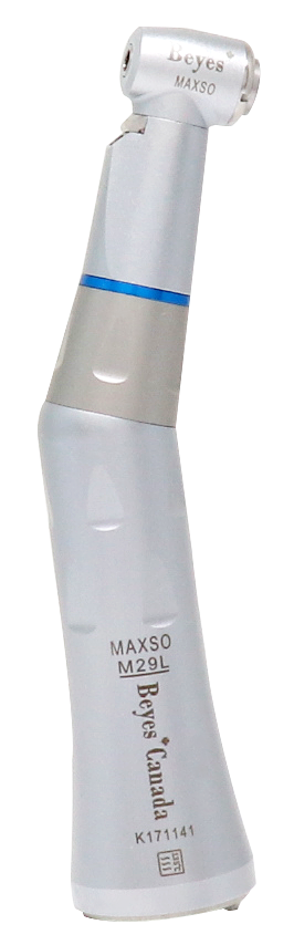 Beyes Dental Canada Inc. Low Speed Attachment - M29L-MH01, Contra Angle, Internal Spray, Fiber-Optic, Push Button, CA Burs