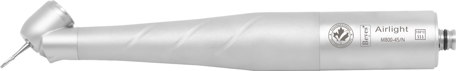 Beyes Dental Canada Inc. High Speed Air Turbine Surgical Handpiece - M800-45/N, NSK Backend, 45 Degree Head, Rear Exhaust, Triple Jet, Direct-LED