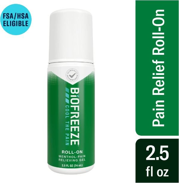 Pack of 3 Biofreeze® Pain Relieving Roll-On, 2.5 oz, Green, Cool the Pain 4% Menthol