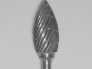 Buffalo Dental TOUGH Carbide Lab burs, 3/32″ Shank Flame (63B) Dual Cut Regular HP Carbide Bur