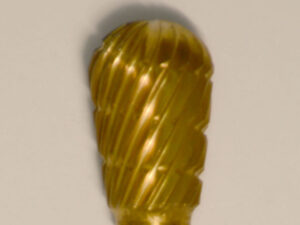 Buffalo Dental Gold Cap Lab Burs, 3/32″ Shank Pear (53A) TNT-Coated Dual Cut Regular HP Carbide Bur