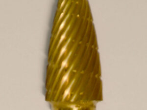 Buffalo Dental Gold Cap Lab Burs, 3/32″ Shank Taper (84T) TNT-Coated Dual Cut Regular HP Carbide Bur