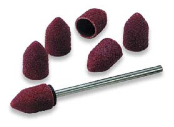 Buffalo Finishing and Polishing Products SoftGrind Intro Kit, Pkg of 10 Sleeves (9mm Head Diameter) and 1 HP Mandrel