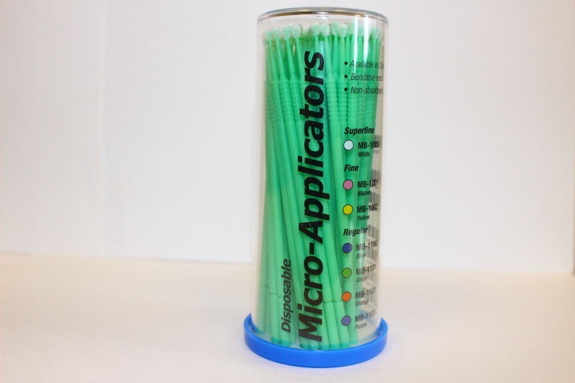 TMG Disposable Micro Applicators (Microbrush)  Regular Green - 100 pcs / Bottle - 4 Bottle / Case