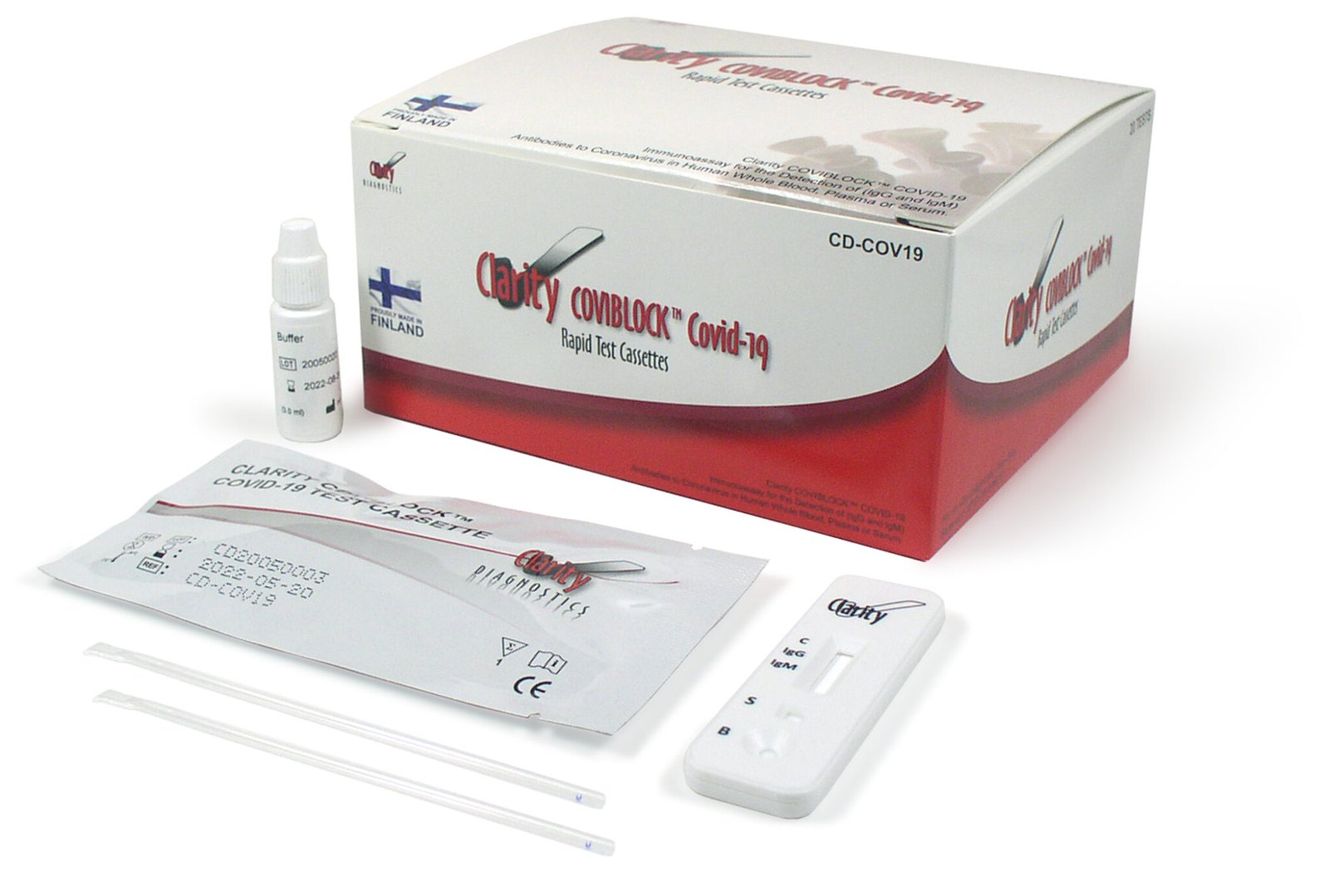 CLARITY COVIBLOCK COVID-19 RAPID TEST CASSETTES 20 TEST / BOX