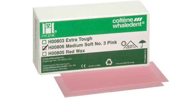 Hygenic Base plate wax medium soft #3 pink 5 lbs (approx 180 sheets)