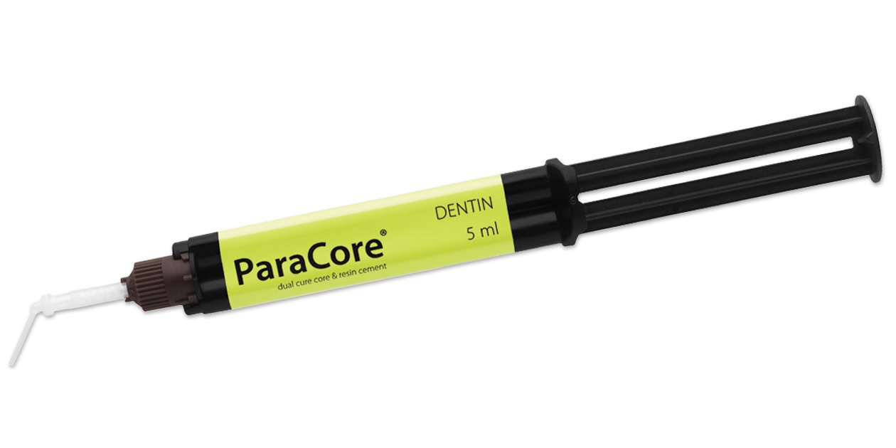 ParaCore® 5ml automix syringe white shade, regular set ( 2 x 5ml + 20 Mixing tips with Root canal tips )