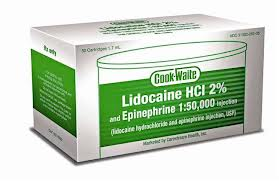 Cook-Waite Lidocaine HCL 2% with Epinephrine 1:50,000 (Rx)