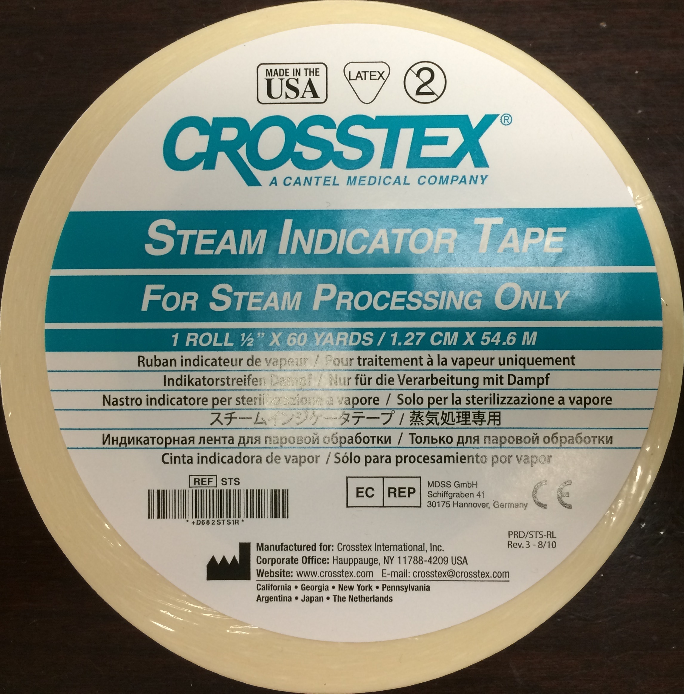 CROSSTEX STERILIZATION TAPE -  Tape, 1/2" x 60 yds
