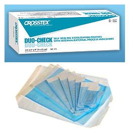 CROSSTEX DUO-CHECK STERILIZATION POUCHES - Pouch, 12" x 18", 100/bx