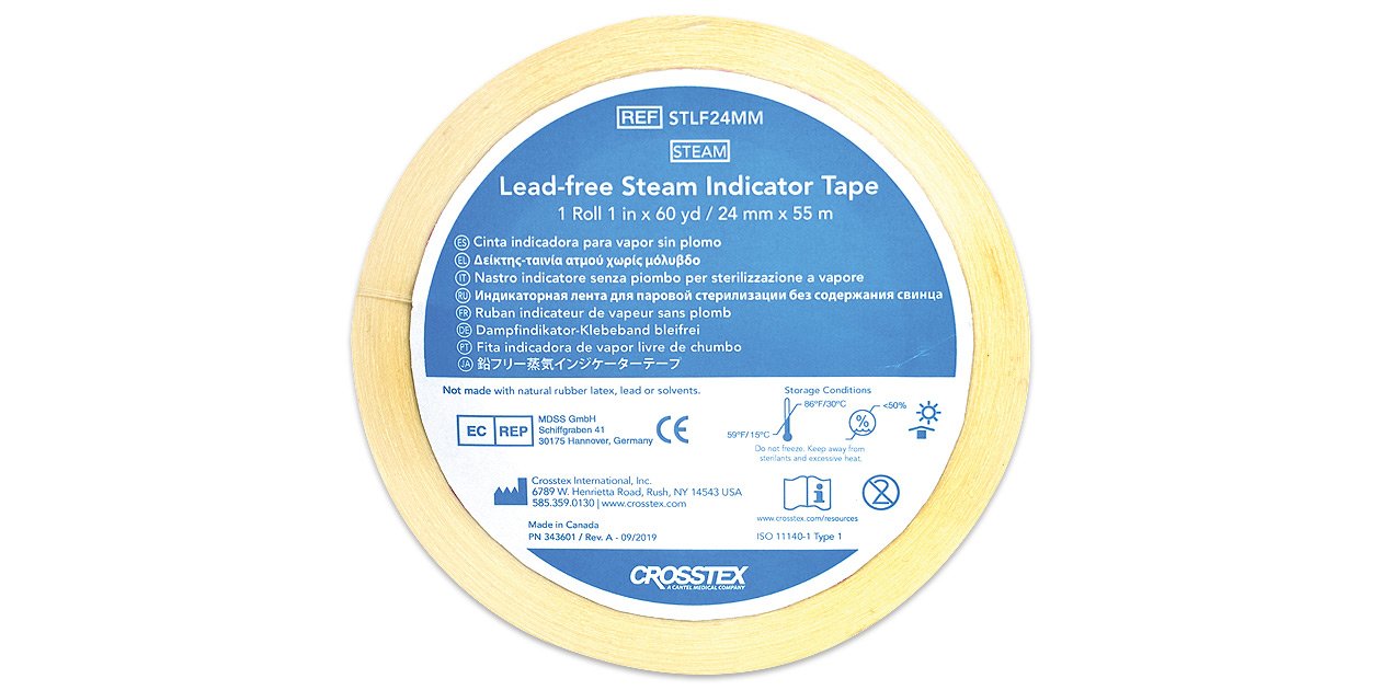 Crosstex® Lead-free Steam Indicator Tape 1/2 in X 60 yd
