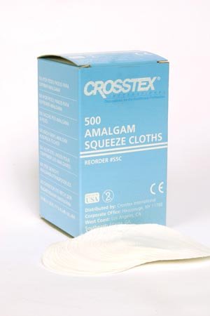 Crosstex S5C Amalgam Squeeze Cloth, 3", White (Pack of 500)