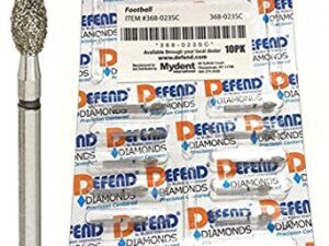 Defend Diamond Burs Football 368-023SC Super Coarse Black,  10 Burs / pack