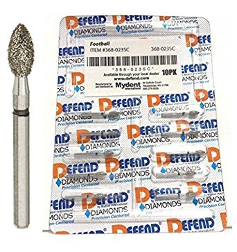 Defend Diamond Burs Football 368-023SC Super Coarse Black,  10 Burs / pack