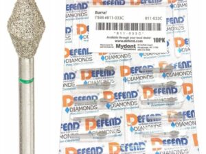 DEFEND DIAMOND BURS BARREL #811-033C COARSE GREEN 10/PK