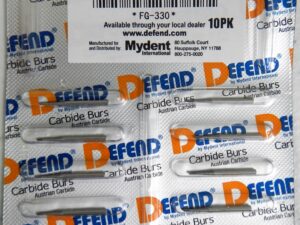 Defend Carbide Bur Pear shaped FG 330, 10 Burs individually packed