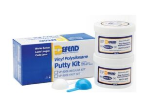 Defend Super Hydrophilic Vinyl Polysiloxane Putty Material  Contains 2x jars 300 ml each of base & catalyst (600ml total) Fast Set