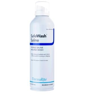 DermaRite, SafeWash Saline, Sterile Saline Wound Wash, Sterile 0.9% Sodium Chloride Solution