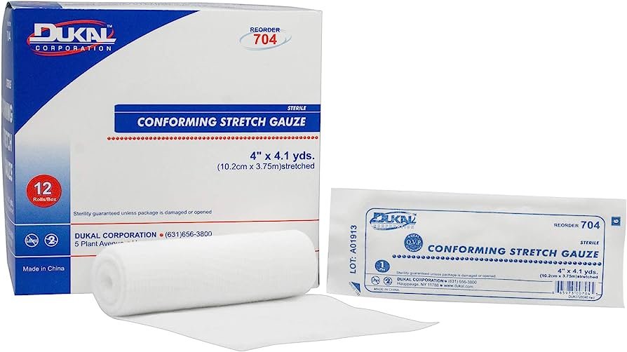 Dukal Sterile Conforming Stretch Gauze 4" x 4.1" yd, 12/PKG