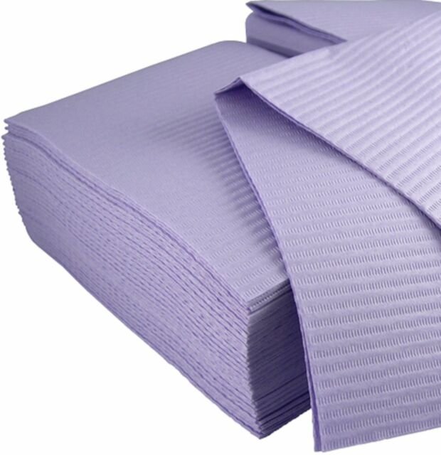 Dukal Patient Bibs Lavender 13"x 18" 2-ply pap/1-ply pol, 500/cs