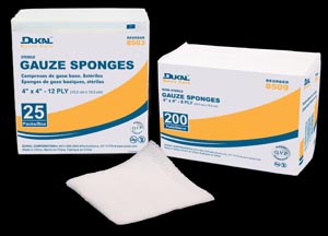 DUKAL Gauze Sponge, 2" x 2", Non-Sterile, 8-Ply, 200 bg, 25 bg/cs