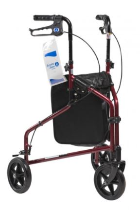 Dynarex DynaGo Zoom - Aluminum Rollator with 3inch Wheels, Red, 1pc/cs
