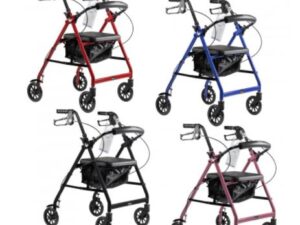 Dynarex DynaGo Quad 6 - Aluminum Rollator-Black, Black, 1pc/cs