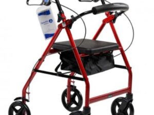 Dynarex DynaGo Quad 8 - Aluminum Rollator with 7.5inch Wheels, Red, 1pc/cs