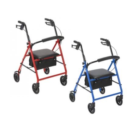 Dynarex DynaGo Advantage Rollator, Red, 1pc/cs