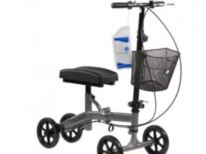 Dynarex Steerable Knee Walker with Basket - Compact, Hammer Tone, 1pc/cs