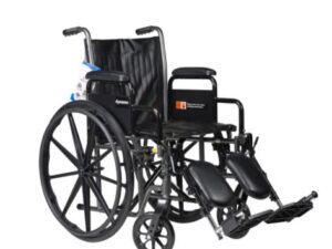Dynarex DynaRide S2 Wheelchair-16x16inch Seat w/ Detach Desk Arm FR, Silver Vein, 1pc/cs