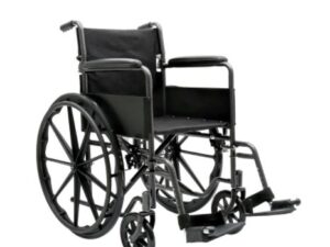 Dynarex DynaRide S1 Wheelchair-18x16inch Seat w/ Fixed Full Arm FR , Silver Vein , 1pc/cs