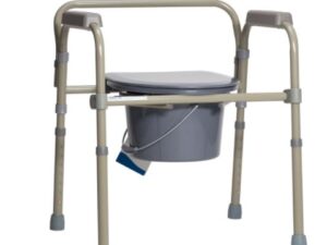 Dynarex Folding Bedside Commode - Bulk Packed , Steel , 4pc/cs 