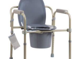 Dynarex Elongated Folding Bedside Commode - Bulk Packed , Steel , 4pcs/cs