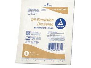 Dynarex pack of 50- Oil Emulsion Dressing - 3" x 3"