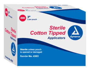 Dynarex Cotton Tipped Wood Applicators Sterile - 3", , 200pcs/Box