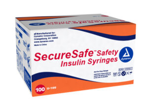 Dynarex- SecureSafe Safety Insulin Syringe - .5cc (New Mechanism) - 29G, 1/2" needle pack of 100