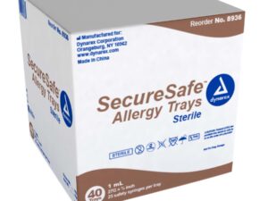 Dynarex- SecureSafe Allergy Safety Syringe Tray - 1cc - 27G, 1/2" needle
