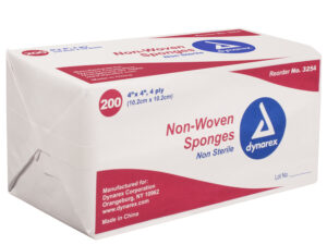 Dynarex Non-Woven Sponge Gauze 4-PLY 4" x 4" 2000/case