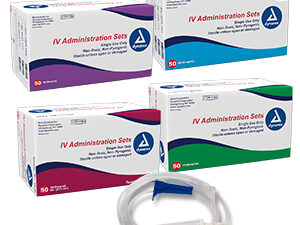 Dynarex- pack of 50- IV Administration set - 15 drop - 106", 2ndls port