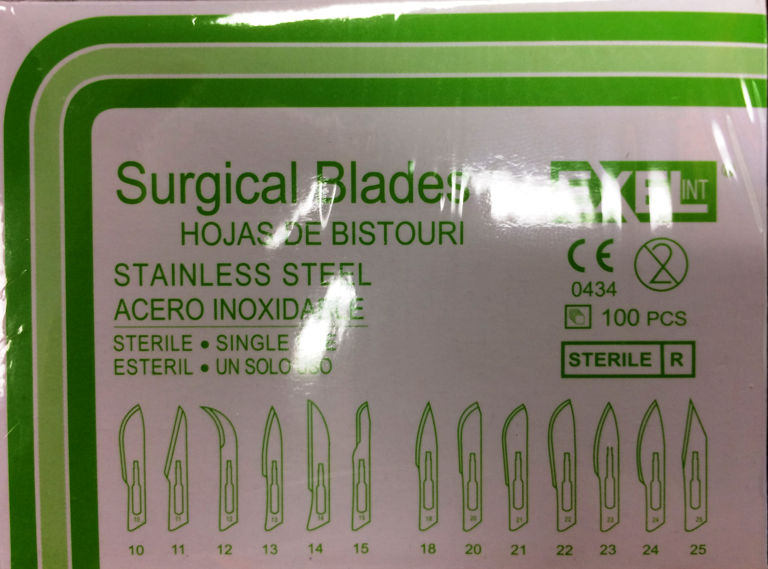 Exel Sterile Surgical Blades- Size 22, 100/bx