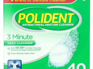 POLIDENT® 3 MINUTE DAILY CLEANER ANTIBACTERIAL DENTURE CLEANSER TABLET 40 / BOX
